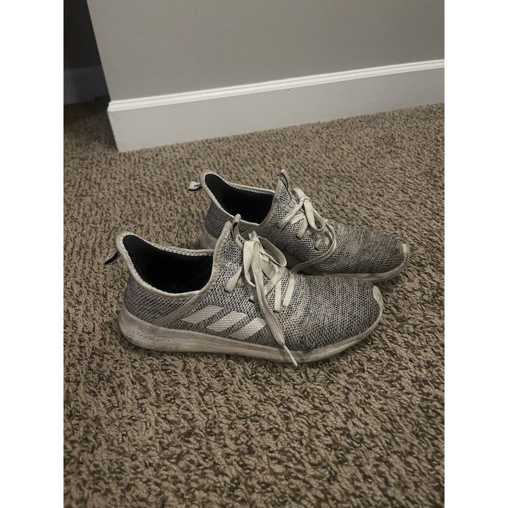 Adidas Women Cloudfoam Pure Running Slip-On Sneaker Shoes Black Gray size 6 1/2